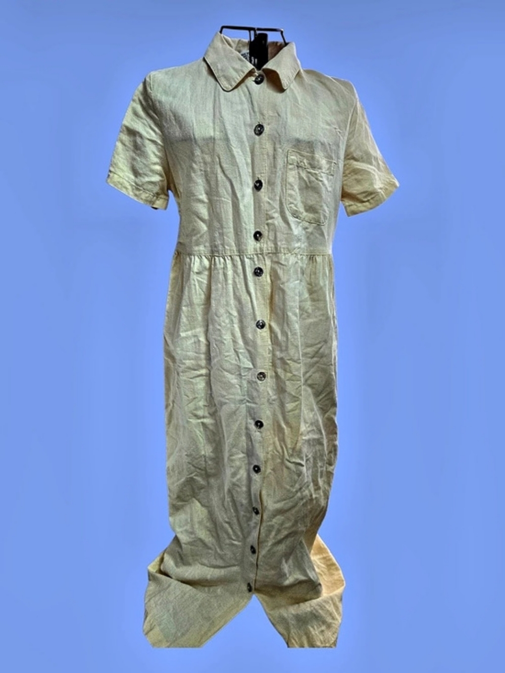 MATCH Linen Shirt Dress in Cream Size 2